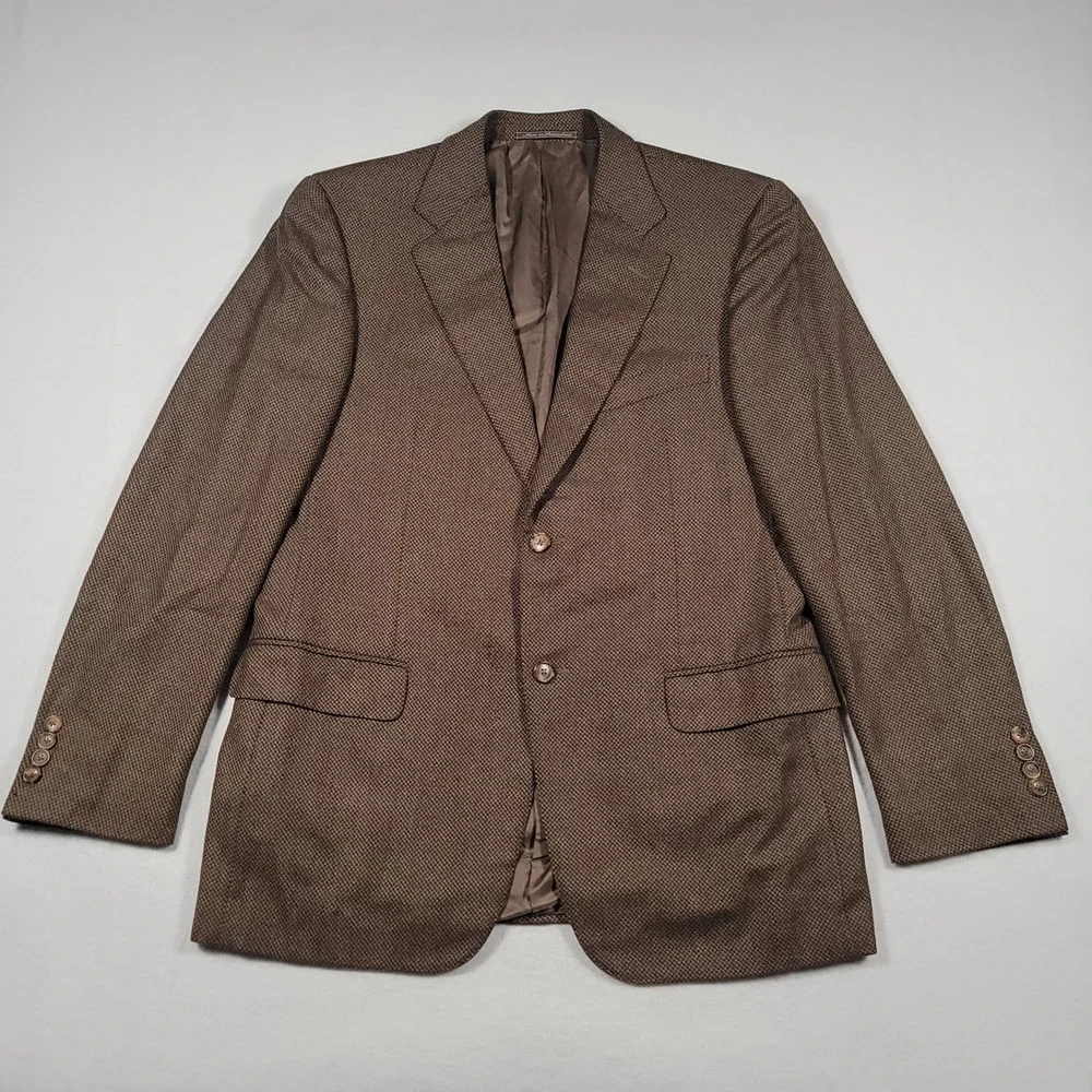 Ermenegildo Zegna 15 Milmil 15 Sport Coat Mens Brown Weave Wool Blazer Swiss